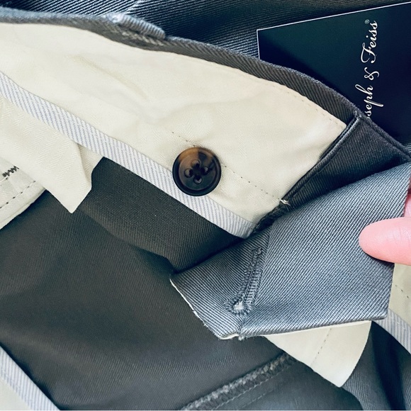 Joseph & Feiss Cuffed Pleated Dress Pants Autosizer Grey Men's Size 44x30 NWT - Picture 10 of 15